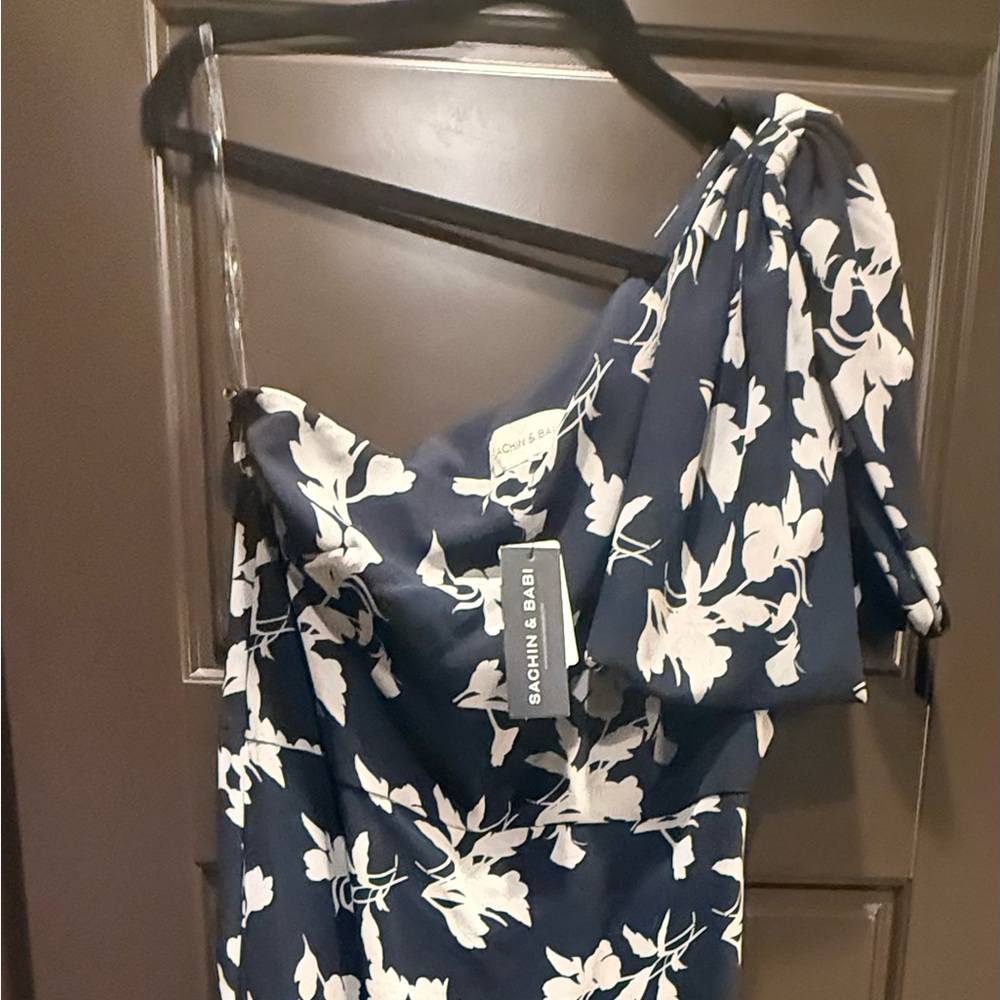 Sachin + Babi Chelsea Gown Navy Venetian Petal - Picture 6 of 8